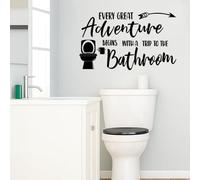 SUPERDANT Black Bathroom Wall Decals with Funny Quotes Wall Stickers