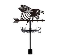 SUPERDANT Black Iron Bees Weather Vane Iron Weathervanes Wind Vane Roof Vane Wind Indicator Easy Install Gift Ready Suitable for Patio Homes and Garden Sheds