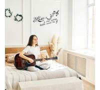 SUPERDANT Black Stave Wall Sticker Music Notes Wall Decals Removable Vinyl Wall Stickers for Classroom Kids Music Studio Dance Room Bedroom Art Decor Music Lover's House Decoration