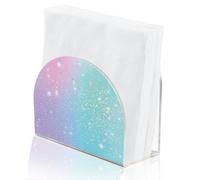 SUPERDANT Blue and Pink Napkin Holder for Table Acrylic Serviette Dispenser Tabletop Cocktail Napkins Organizer Colorful Tissue Paper Towel Stand for Dining Room Home Bar Party Decor