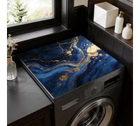 SUPERDANT Blue Gold Marble Washer And Dryer Covers For The Top Marble Washer and Dryer Topper Washing Machine Dust Cover Pad Protector Mat for Kitchen Laundry Room Home 60x50cm