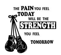 SUPERDANT Boxing Wall Stickers Inspirational Quotes Wall Decals Boxing Glove Walls Art Murals Peel and Stick Black Vinyl Art Gym Decor for Gyms Bedroom Living Room Boys Room 57x35cm