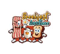 SUPERDANT Breakfast Anytime Tin Sign Fried Egg and Bacon Toast Retro Metal Poster Vintage Country Art Sign Food Decor Vintage Wall Art for Kitchen Dining Room Bar Metal Plaque Poster Outdoor