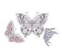 SUPERDANT Butterfly Crystal Rhinestone Decals Butterflies Bling Rhinestone Iron on Transfers Diamond Heat Transfer Stickers for Clothing T Shirts Pants Hoodies Bags DIY Decoration