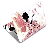 SUPERDANT Butterfly Girl Laptop Skin Decal Flowers Universal Laptops Skin Sticker Notebook Protector 12 13 13.3 14 15 15.4 15.6 Inches Vinyl Cover Removable Waterproof Personalized Art Decal