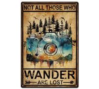 SUPERDANT Camera Seagulls Forests Metal Tin Sign Vintage Sign Text Wall Decor Retro Metal Poster Home Decor Retro Tin Sign for Livingroom Bedroom Indoor Retro Metal Decoration