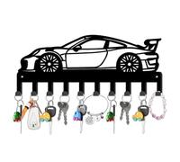 SUPERDANT Car Key Holder Wall Mount Race Car Key Hanger 10 Hooks Farmhouse Key Holder for Wall Key Rack Metal Key Organizer Key Hooks for Dog Leash Home Kitchen Entryway Front Door Gift for Car Lover