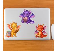 SUPERDANT Carton Dragon Wall Stickers 10 Style Reading Dragon Wall Decals Peel and Stick Vinyl Art Murals for Nursery Bedroom Playroom Toddler Room Kindergarten Home Livingroom Decor