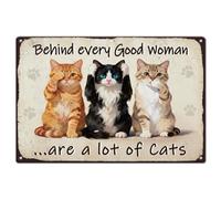 SUPERDANT Cat Tin Sign 11.8x7.9inch/30x20cm Metal Cat Wall Decor Unique Cat Shaped Iron Wall Decoration For Interior And Exterior Spaces Including Man Cave And Porch Colorful