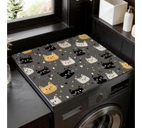 SUPERDANT Cats Dryer Top Protector Mat And Washer Cover Easy To Clean Fibre Material With Cartoon Cat Pattern For Laundry Room Organization And Appliance Protection