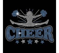 SUPERDANT Cheer Iron-on Rhinestones Transfer Stickers Cheerleader Bling Decals T-Shirt Stars Crystal Heat Transfer Hot Fix Stickers Sport Theme Diamond Decals Gifts for Cheerleader