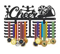 SUPERDANT Cheerleading Medal Hanger Display Cheer Medal Holder Award Metal Medals Organizer Ribbon Display Holder Rack Wall Mounted Race 6 Rows 20 Hangers Non-slip Hooks Cheerleader Gifts 40x25cm