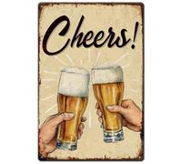 SUPERDANT Cheers Metal Tin Sign, 20x30cm, Vintage Art Sign, Retro Metal Poster, Wall Decor Plaque Sign