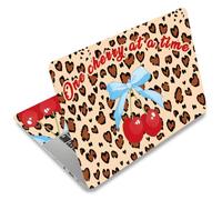 SUPERDANT Cherry Laptop Skin Sticker Decal Leopard Heart Shape Universal Laptops Notebook Skin Sticker for 12 13 13.3 14 15 15.4 15.6 Inches Vinyl Laptop Cover Stickers Notebook Protector
