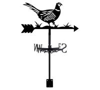 SUPERDANT Chicken Weather Vane Animal Black Metal Weathervane Pheasant Wind Direction Indicators Wind Vanes Signs for Farmhouse Outdoor Garden Roof Paddock Decoration 35.8x26.5cm