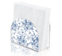 SUPERDANT Chinoiserie Floral Napkin Holder for Table Flowers Acrylic Serviette Dispenser Tabletop Cocktail Napkins Organizer Acrylic Tissue Paper Towel Stand for Dining Room Kitchen Home Bar Decor