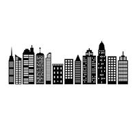 SUPERDANT City Building Pattern PVC Wall Sticker Home Theme Wall Decals Vinyl Wall Art for Living Room Bedroom Bathroom Home Decoration 38x98 cm