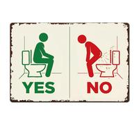SUPERDANT Colorful Funny Bathroom Sign Metal Tin Sign Proper Toilet Etiquette For Interior And Exterior Decoration Man Cave Gift 30x20cm/11.8x7.9 Inch