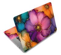 SUPERDANT Colorful Gold-Edged Flower Laptop Skin Exquisite Laptop Sticker PVC Computer Stickers Dustproof Waterproof Art Decal Protector 12" 13" 13.3" 14" 15" 15.4" 15.6" Notebook Art Decal