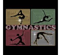 SUPERDANT Colorful Gymnastics Iron on Rhinestone Transfer Bling Rhinestone T-Shirt Transfer Rhinestone Iron on Heat Transfer Hot Fix Stickers Crystal DIY Decor for Clothing Hoodies Gift