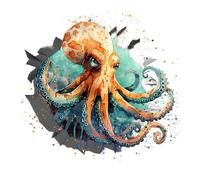 SUPERDANT Colorful Octopus Wall Decals Vinyl Wall Art Murals Wall Stickers Removable Self Adhesive Wallpapers Home Decor Wall Decoration for Living Room Bedroom Nature Lovers Gifts for People