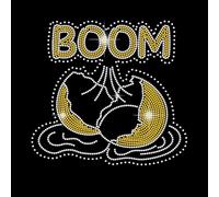 SUPERDANT Cracked Eggs Iron on Rhinestones Transfer Boom Bling Rhinestone Decals DIY Crystal Hotfix Transfer Stickers Crystal for T-Shirt Clothing Hoodies Art Decor Birthday Gifts