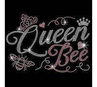 SUPERDANT Crown Bees Crystal Rhinestone Iron on Transfer Applique DIY Transfer Decal Queen Bee Glitter Rhinestone Pattern Decoration for T-Shirt Bag Pillows Jackets 29.7x21CM