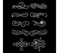 SUPERDANT Curl Pattern Iron on Transfer Classic Patterns Crystal Heat Transfer Stickers Hotfix Rhinestone Decal Diamonte Iron on Patch for Girls T-Shirt Clothing Tote Bag DIY Art Craft