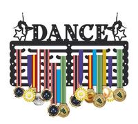 SUPERDANT Dance Medal Hanger Display Dancer Sports Medal Holder Dance Award Metal Medal Organizer Ribbon Rack Wall Mounted Race 6 Rows 24 Hangers Non-slip Hooks for Athletes Dancer Gifts for Kids