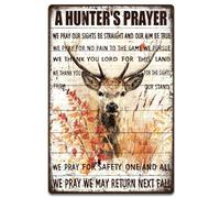 SUPERDANT Deer Metal Signs Hunting pray Tin Signs Pray Text Metal Wall Plaques Vintage Country Animals Wall Art Poster for Farm Door Garden Living Room Retro Decoration 30x20cm