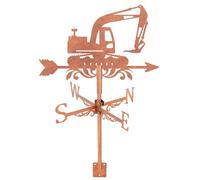 SUPERDANT Digger Weather Vane Engineering Vehicles Metal Weathervane Copper Windvanes Decorative Wind Direction Vanes Signs for Farmhouse Sheds Outdoor Garden Lawn Roof Paddock Decoration