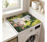 SUPERDANT Drying Clothes Washer Dryer Dust Cover Mat For Top Oil Painting Style Washing Machine Dust Cover Pad Fast Drying Absorbent Non-slip Covers for Laundry Room Kitchen Bathroom 60x50cm