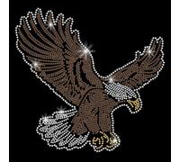 SUPERDANT Eagle Flying Crystal Rhinestone Iron on Transfer Applique DIY Transfer Decal Eagle Glitter Rhinestone Pattern Decoration for T-Shirt Bag Pillows Jackets 29.7x21CM