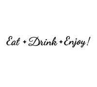 SUPERDANT Eat Drink Enjoy Quotes Wall Stickers Vinyl Wall Decor Stickers DIY Saying Wall Art Decal Sticker Home Decoration for Living Room, Bedroom, Bathroom, Black(68x13cm)