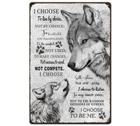 SUPERDANT Encouraging She-Wolf Metal Signs Inspirational Words Tin Sign Wolf Wall Plaque Funny Poster Art for Living Room Bar Office Classroom Home Vintage Decor Man Cave Gift