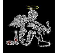 SUPERDANT Fallen Angels Iron on Rhinestones Transfer Angels Bling Rhinestone Decals DIY Crystal Hotfix Transfer Stickers Crystal for Clothing Hoodies Cheerleaders Art Decor Birthday Gifts