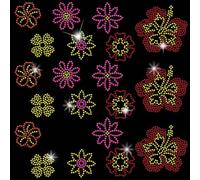 SUPERDANT Flower Crystal Rhinestone Decals Plant Rhinestone Transfers Patches Flowers Iron on Applique Diamond Heat Transfer Sticker for Girls Hooded Sweatshirt Jacket Clothing Tote Bag DIY Art