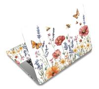SUPERDANT Flowers Laptop Skin Decal Butterflies Universal Laptops Sticker Notebook Protector 12 13 13.3 14 15 15.4 15.6 Inches Vinyl Cover Removable Waterproof Personalized Art Decal