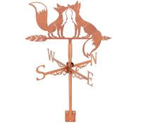 SUPERDANT Fox Weather Vane Animal Metal Weathervane Copper Red Wind Vanes Weathercock Decorative Wind Direction Vanes Signs for Farmhouse Outdoor Garden Lawn Roof Paddock Decoration