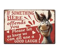 SUPERDANT Funny Donkey Metal Signs Donkey Quotes Tin Signs Cute Animal Wall Plaques Funny Poster Vintage Decor Art for Man Cave Home Bedroom living Room Bar Pub Farm Housewarming Gift