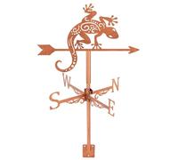 SUPERDANT Gecko Weather Vane Reptile Metal Weathervane Copper Windvanes Decorative Wind Direction Vanes Signs for Farmhouse Sheds Outdoor Garden Lawn Roof Paddock Decoration