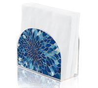 SUPERDANT Geometric Glass Pattern Napkin Holder for Tables Acrylic Tissue Organizer Paper Cocktail Stand for Kitchen Serviette Dispenser Home Dining Room Restaurant Bar Party Decoration