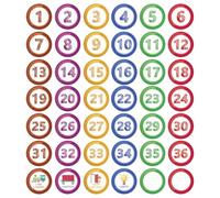 SUPERDANT Graffiti Shadow Spot Marker Sticker 1-36 Floor Sticker Number Marker Stickers Line Up Spots for Classroom Floor 42 Pcs DIY Hopscotch Game Wall Stickers for Nursery Cabinet Chair Door