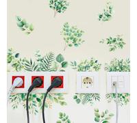 SUPERDANT Green Leaves Wall Stickers Eucalyptus Leave Wall Decals Watercolor Plants Peel and Stick Vinyl Art for Nursery Living Room Bedroom Balcony Corridor Window TV Background Decoration