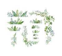SUPERDANT Green Plants Wall Stickers Tropical Leaf Wall Decals Hanging Vines Peel and Stick Nursery Vinyl Art for Living Room Bedroom Balcony Corridor Window TV Florist