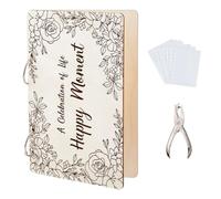SUPERDANT Greeting Card Organiser Planning Book Folder Greeting Cards Organiser Commemorative Guest Book Memory Album Greeting Cards Binder 2 Ring Envelope with Hole Punch and 20 Card Pockets
