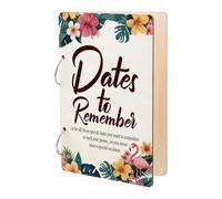 SUPERDANT Greeting Card Organizer Wooden Loose Leaf Binder Dates to Remember Cards Keeper Book Rustic Flamingo Floral Special Event Reminder Calendar Book Postcard Birthday Planner Organizer Gift