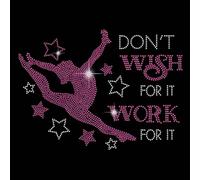 SUPERDANT Gymnastics Iron on Rhinestones Transfer Gymnastics and Star Bling Rhinestone Decals Motivational DIY Crystal Hotfix Transfer Stickers for Clothing Hoodies Art Decor Birthday Gifts