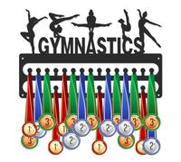 SUPERDANT Gymnastics Medal Hanger Display Sports Medal Holder Gymnastics Iron Medals Hanging 30 Hooks Metal Display Rack Organizer Race Ribbon Award Medal Holder Wall Hanger for Gymnasts