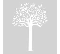 SUPERDANT Heart Tree Wall Decal White Tree Wall Stickers with Stars Wall Decor Art Sticker Hollowed Out Heart PVC Stickers for Classroom Nursery Kid's Bedroom Decoration Wall Sticker Vinyl Transfer